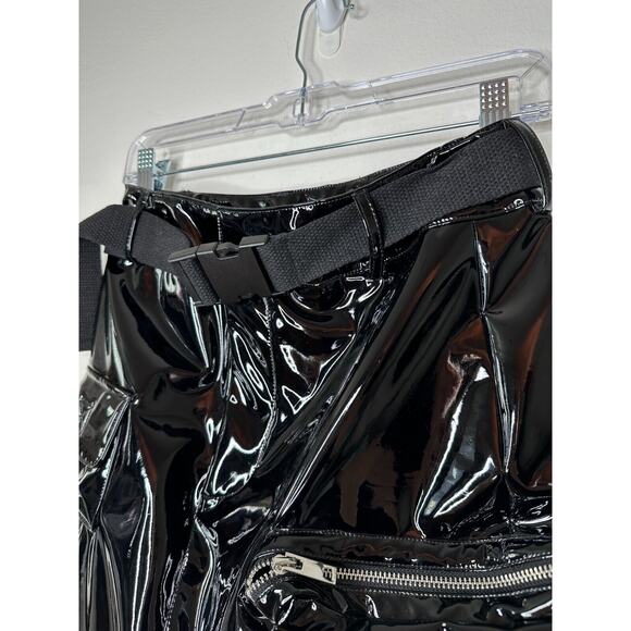 NWOT I AM GIA Edam Skirt PVC Mini High Waist Utility Pockets Silver Trim S - Picture 4 of 15